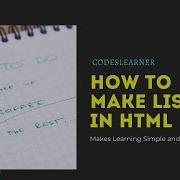 How To Use Lists In HTML Chapter 8 List Tags HTML