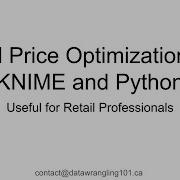 Retail Price Optimization Using KNIME Python Data Wrangling 101 Tutorial