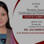 Security Issues Challenges In Cloud Computing CLOUD COMPUTING Lecture 04 By MS JAISHREE JAIN