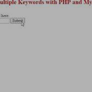 Search For Multiple Keywords In PHP Sample See Link For Code