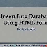 PHP DWPD Insert Into Database Using HTML Form In PHP Lecture 15 In Gujarati By Jay Fuletra