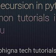 33 Recursion In Python Python Tutorials For Beginners In Telugu