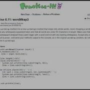 Java Practice It 6 11 WordWrap3 File Processing Nested While Loop SubString CharAt