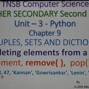 Deleting Elements From A List In Python Part 6 In Tamil Chapter 9 Unit 3 A Jaya Mabel Rani AP