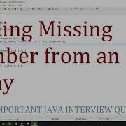 Find Missing Number From An Array Of Consecutive Number