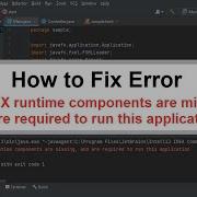 Fix Error JavaFX Runtime Components Are Missing And Are Required To Run This Application