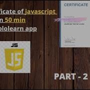 Sololearn Javascript Tutorial Part 2 Certificate Solutionbank Javascriptcertificate