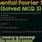 Complex Exponential Fourier Series Solved MCQ 3
