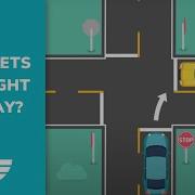 Who Gets The Right Of Way Controlled Uncontrolled Four Way Intersections