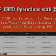 PHP CRUD Operations With JSON File