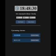 Alarm Clock Using Vanilla JS Multiple Alarms