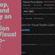 Develop Test And Deploy An Azure Function With Visual Studio Part 2