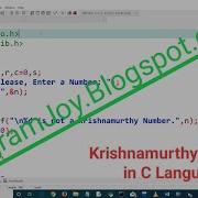 Krishnamurthy Number In C Language