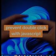 Prevent Double Click With Javascript