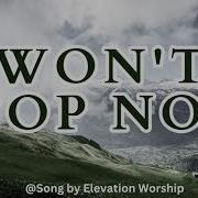 Won T Stop Now Lyrics By Elevation Worship