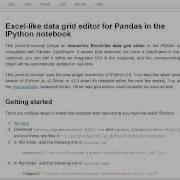 Excel Like Data Grid Editor For Pandas In The IPython Notebook With Handsontable