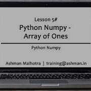 Python Numpy 05 Array Of Ones