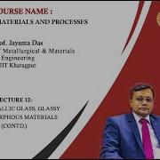 Lecture 12 Bulk Metallic Glass Glassy And Amorphous Materials Contd