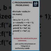 C Language Problem 2 Sanfoundry Shorts