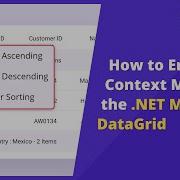 How To Enable A Context Menu In The NET MAUI DataGrid