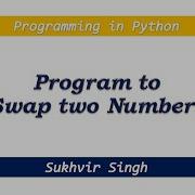 Swapping Of Two Numbers In Python