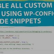 How To Disable All Custom Codes In Code Snippets Plugin Using WP Config Php In WordPress Safe Mode