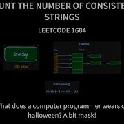Count The Number Of Consistent Strings Leetcode 1684 Java Naive And Using Hashset And Bitmasks