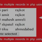 How To Delete Multiple Records In Php Using Checkbox