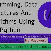 NPTEL Programming Data Structures And Algorithm Using Python Week 2 Programming Ans With Code Link