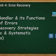 4 Error Handler Its Functions Types Of Errors Error Recovery Strategies CD