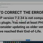 How To Correct The Error Your PHP Version X X Is Not Compatible With This Plugin