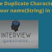 Remove Duplicate Characters From Your Name String In C