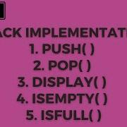 Implementation Of Stack Operations Push Pop Display Full Empty Learn Coding Programming