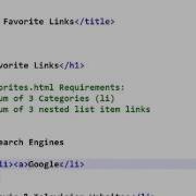 MyLinks Html Nested Lists And Hyperlinks