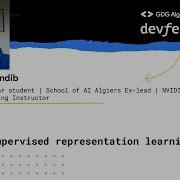 DevFest22 Self Supervised Representation Learning Nazim Bendib