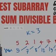 Longest Subarray With Sum Divisible By K GfG Problem Of The Day