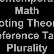 Contemporary Math Voting Theory Preference Table Plurality