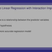 Multiple Linear Regression With Interaction Introduction