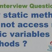 Why Static Methods Cannot Access Non Static Variables Or Methods
