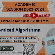 DAA101 Randomized Algorithms In DAA Las Vegas Algorithm Monte Carlo Algorithm