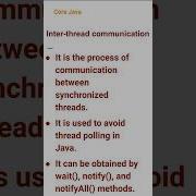 Inter Thread Communication 65 Corejava