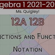 Functions And Function Notation 12A 12B
