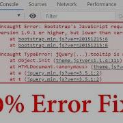 How To Fix Uncaught Error Bootstrap S JavaScript Requires JQuery Version 1 9 1 Or Higher Fixed