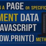 Printing A Page Or Specific Element Data Using JavaScript Window Print Method