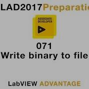 LabVIEW CLAD 071 Write Binary To File
