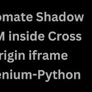 Как автоматизировать Shadow DOM внутри Cross Origin Iframe с помощью Selenium и Python