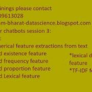 NLP For ChatBots Session 3 Feature Extractions