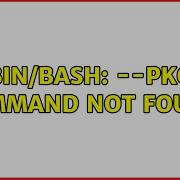 Ubuntu Bin Bash Pkg Command Not Found