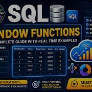 SQL Window Functions In One Video ROW NUMBER RANK DENSE RANK LEAD LAG NTILE SQL Interview
