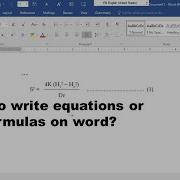 Как написать уравнение или формулу в Word